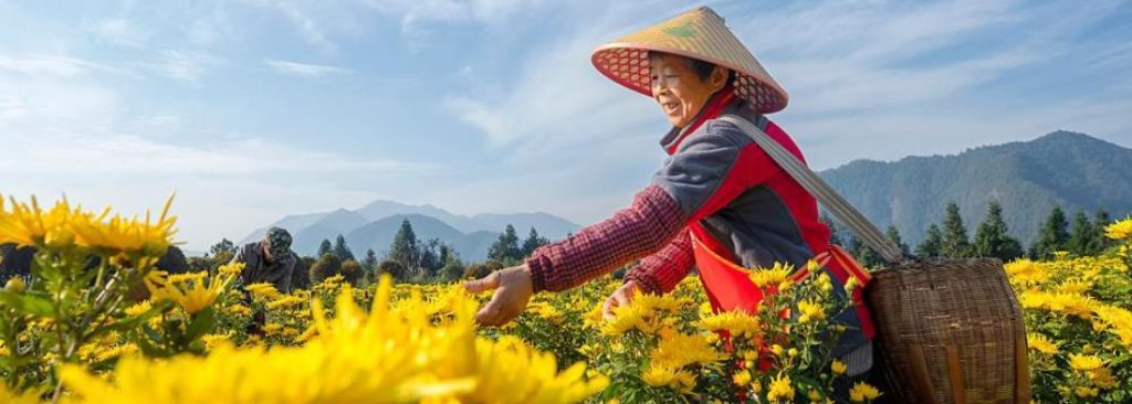 浙江淳安：菊花收獲忙